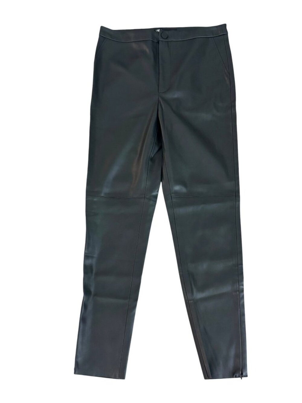 Zara Sexy Black Faux Leather High Waisted Skinny Pants Size L Trousers Leggings